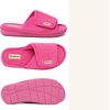 Dearfoams Mickey Adjustable Terry Slide, Memory Foam Washable Open Toe Indoor Summer House Slippers(Paradise Pink Terry)