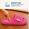 Dearfoams Mickey Adjustable Terry Slide, Memory Foam Washable Open Toe Indoor Summer House Slippers(Paradise Pink Terry)