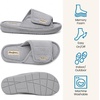 Dearfoams Mickey Adjustable Terry Slide, Memory Foam Washable Open Toe Indoor Summer House Slippers(Sleet Terry)