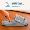 Dearfoams Mickey Adjustable Terry Slide, Memory Foam Washable Open Toe Indoor Summer House Slippers(Sleet Terry)