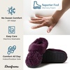 Dearfoams Women’s Claire Clog House Shoes Memory Foam Indoor House Slippers with Wide Widths(Aubergine)