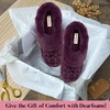 Dearfoams Women’s Claire Clog House Shoes Memory Foam Indoor House Slippers with Wide Widths(Aubergine)