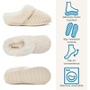 Dearfoams Women’s Claire Clog House Shoes Memory Foam Indoor House Slippers with Wide Widths(Cream)