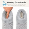 Dearfoams Women’s Claire Clog House Shoes Memory Foam Indoor House Slippers with Wide Widths(Grey)