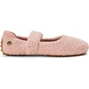 Dearfoams Womens Haddy Mary Jane Travel Flat(Pale Mauve Teddy)