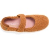 Dearfoams Womens Haddy Mary Jane Travel Flat(Whiskey Teddy)