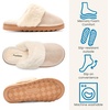 Dearfoams Women’s Memory Foam House Shoes Slip on Microsuede Scuff, Plush Lined Indoor Outdoor Slippers(Gold Metallic)