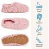 Dearfoams Women’s Memory Foam Non Slip Sherpa Indoor Travel House Shoes Slipper Sock With Storage Bag(Pink Sherpa)
