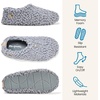 Dearfoams Women’s Memory Foam Non Slip Sherpa Indoor Travel House Shoes Slipper Sock With Storage Bag(Sleet Sherpa)