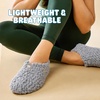 Dearfoams Women’s Memory Foam Non Slip Sherpa Indoor Travel House Shoes Slipper Sock With Storage Bag(Sleet Sherpa)