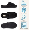 Dearfoams womens Sharon Terry Slide House Shoes With Memory Foam, Fuzzy Cozy Indoor Summer Slippers(Black)