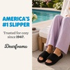 Dearfoams womens Sharon Terry Slide House Shoes With Memory Foam, Fuzzy Cozy Indoor Summer Slippers(Black)
