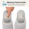 Dearfoams womens Sharon Terry Slide House Shoes With Memory Foam, Fuzzy Cozy Indoor Summer Slippers(Grey)