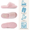 Dearfoams womens Sharon Terry Slide House Shoes With Memory Foam, Fuzzy Cozy Indoor Summer Slippers(Light Pink)