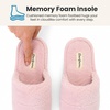 Dearfoams womens Sharon Terry Slide House Shoes With Memory Foam, Fuzzy Cozy Indoor Summer Slippers(Light Pink)