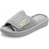 Dearfoams Mickey Adjustable Terry Slide, Memory Foam Washable Open Toe Indoor Summer House Slippers(Sleet Terry)