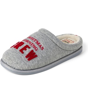 Dearfoams mens Christmas Morning Crew Matching Family Holiday House Shoes(Christmas Crew)