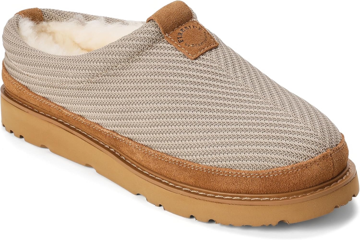 image:imageDearfoams Mens Grafton Sport Knit Water Resistant ClogChestnut