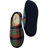 Dearfoams Womens Red & Green Christmas Plaid Holiday Slippers Scuffs 5-6