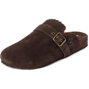 Dearfoams mens House Slipper Memory Foam Suede Scuff – Finn Soft Footbed Indoor Shoes(Coffee)