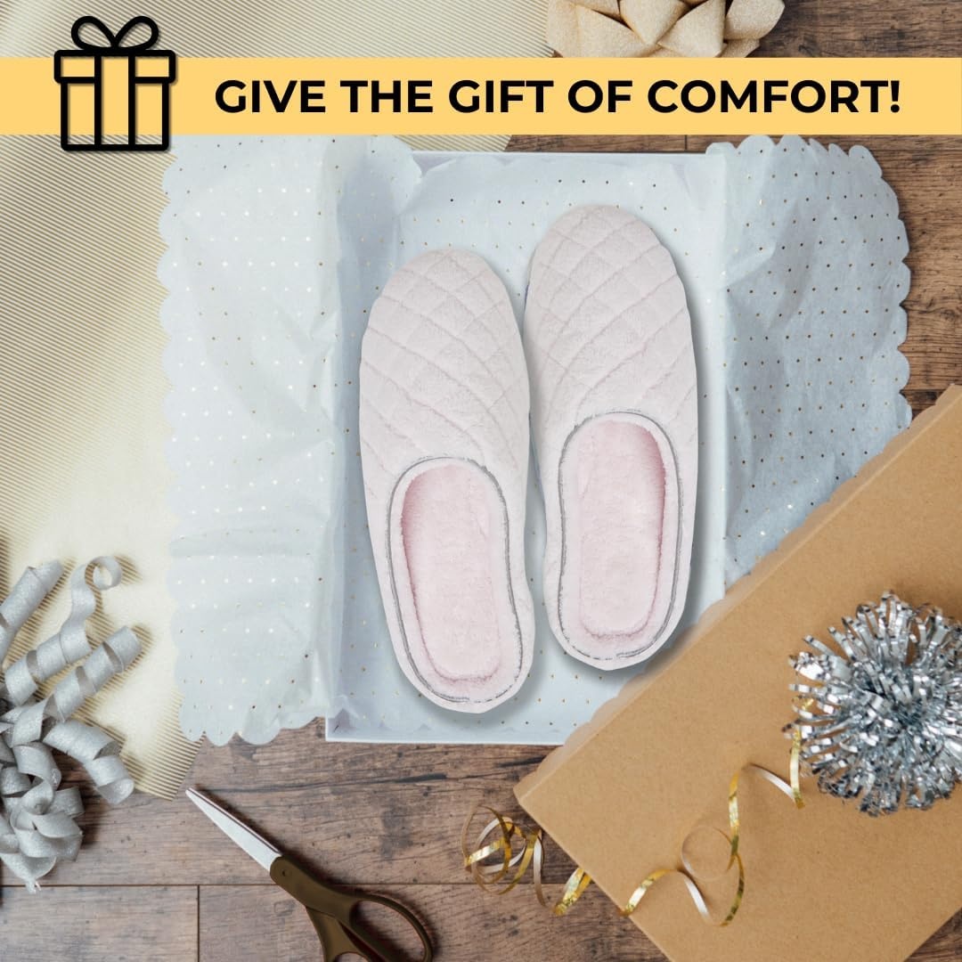 image:imageLeslie Terry Clog House Shoes with Memory Foam Indoor Slippers with Wide WidthsLight Heather Grey