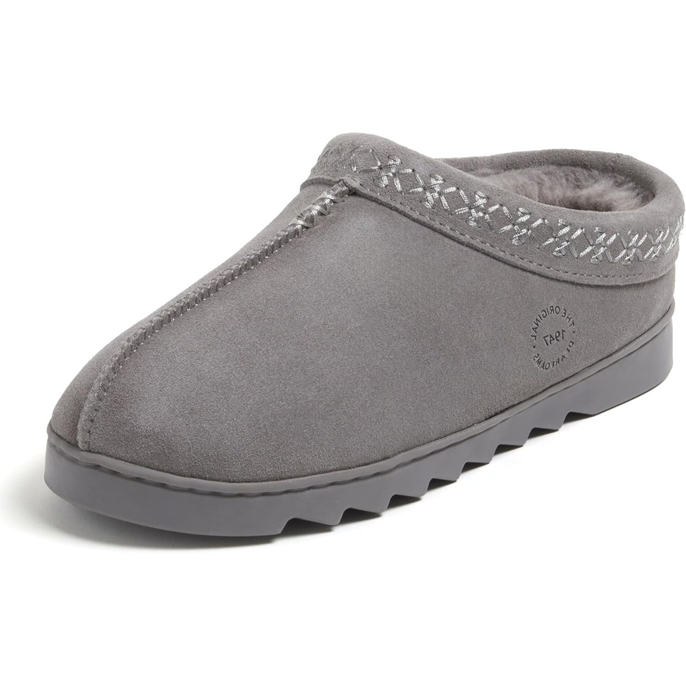 image:imageDearfoams Womens Suede Indoor Outdoor Doreen ClogGrey 2