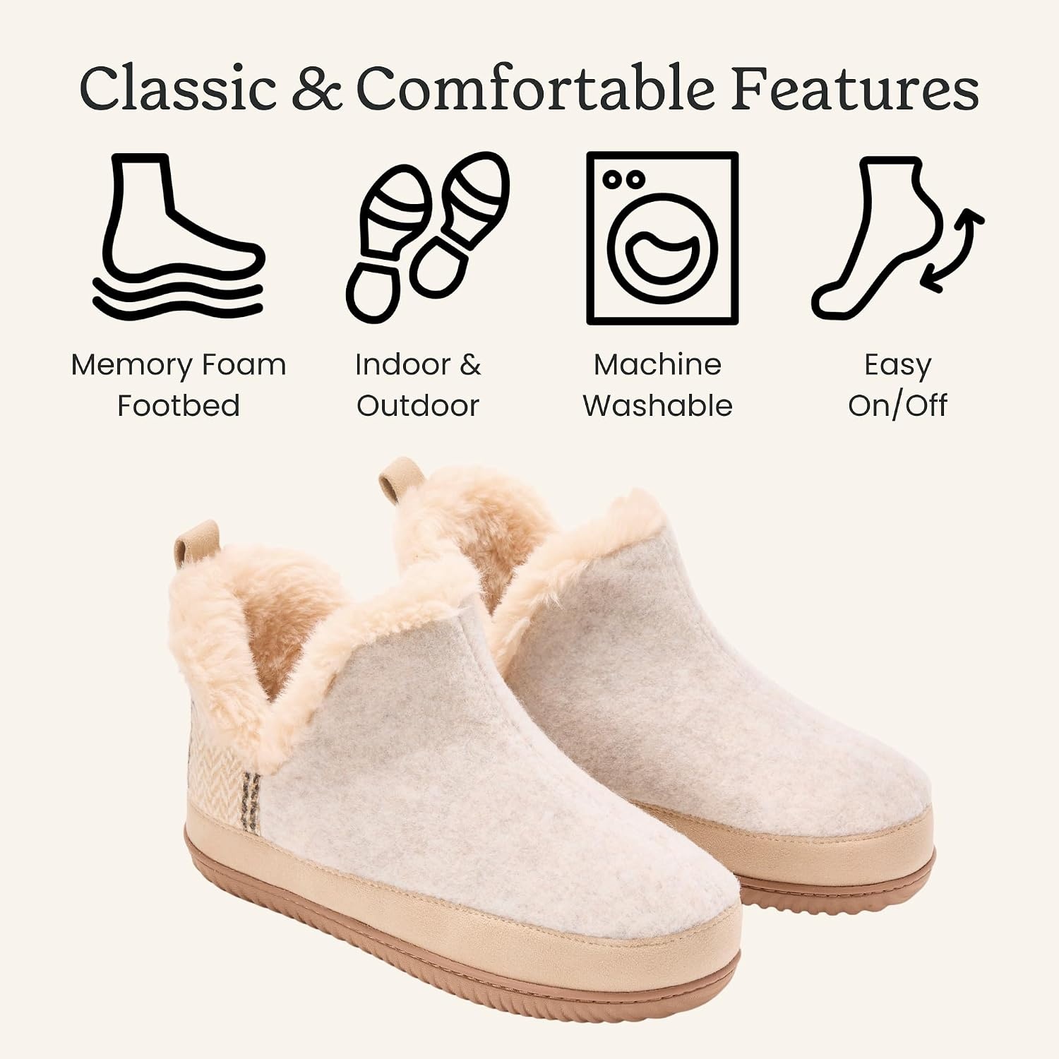 image:imageDearfoams Womens Dearfoams Womens Indoor Outdoor Harlene Boot House Shoes SlippersOatmeal