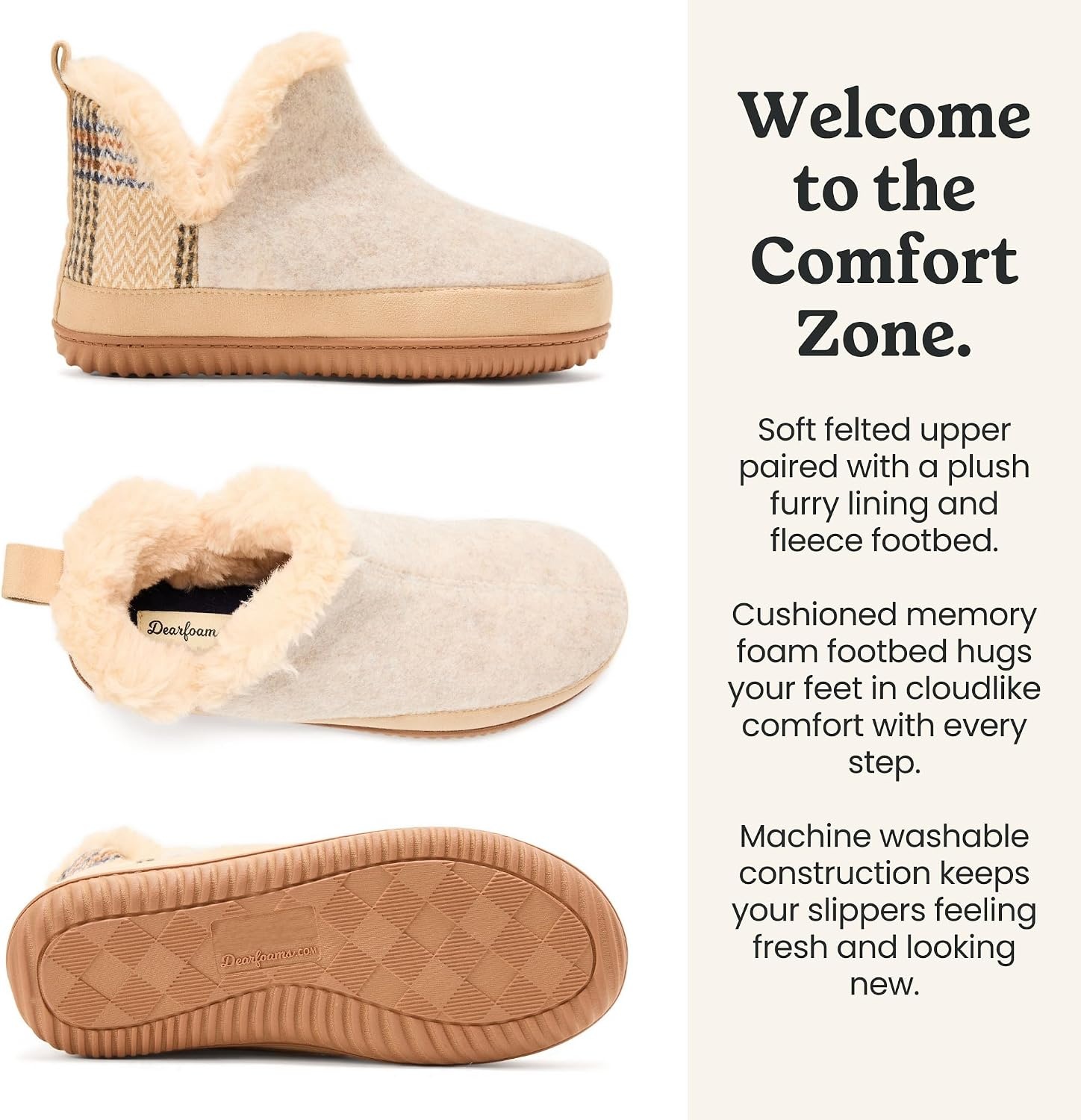 image:imageDearfoams Womens Dearfoams Womens Indoor Outdoor Harlene Boot House Shoes SlippersOatmeal