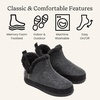 Dearfoams Women’s Dearfoams Women’s Indoor Outdoor Harlene Boot House Shoes Slippers(Black)