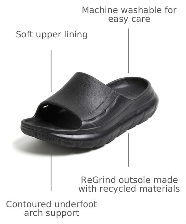 image:imageDearfoams Mens Eva Lightweight Regrind Pillow Slide SandalBlack