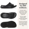Dearfoams Men’s Eva Lightweight Regrind Pillow Slide Sandal(Black)