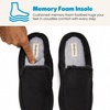 Dearfoams Men’s Memory Foam House Shoes, Microsuede Moc Toe Clog Slippers(Black)