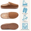 Dearfoams Men’s Memory Foam House Shoes, Microsuede Moc Toe Clog Slippers(Chestnut Tan)