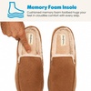 Dearfoams Men’s Memory Foam House Shoes, Microsuede Moc Toe Clog Slippers(Chestnut Tan)
