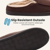 Dearfoams Men’s Memory Foam House Shoes, Microsuede Moc Toe Clog Slippers(Coffee Brown)