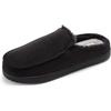 image:imageDearfoams Mens Memory Foam House Shoes Microsuede Moc Toe Clog SlippersBlack