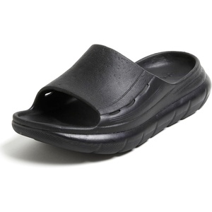 Dearfoams Men’s Eva Lightweight Regrind Pillow Slide Sandal(Black)