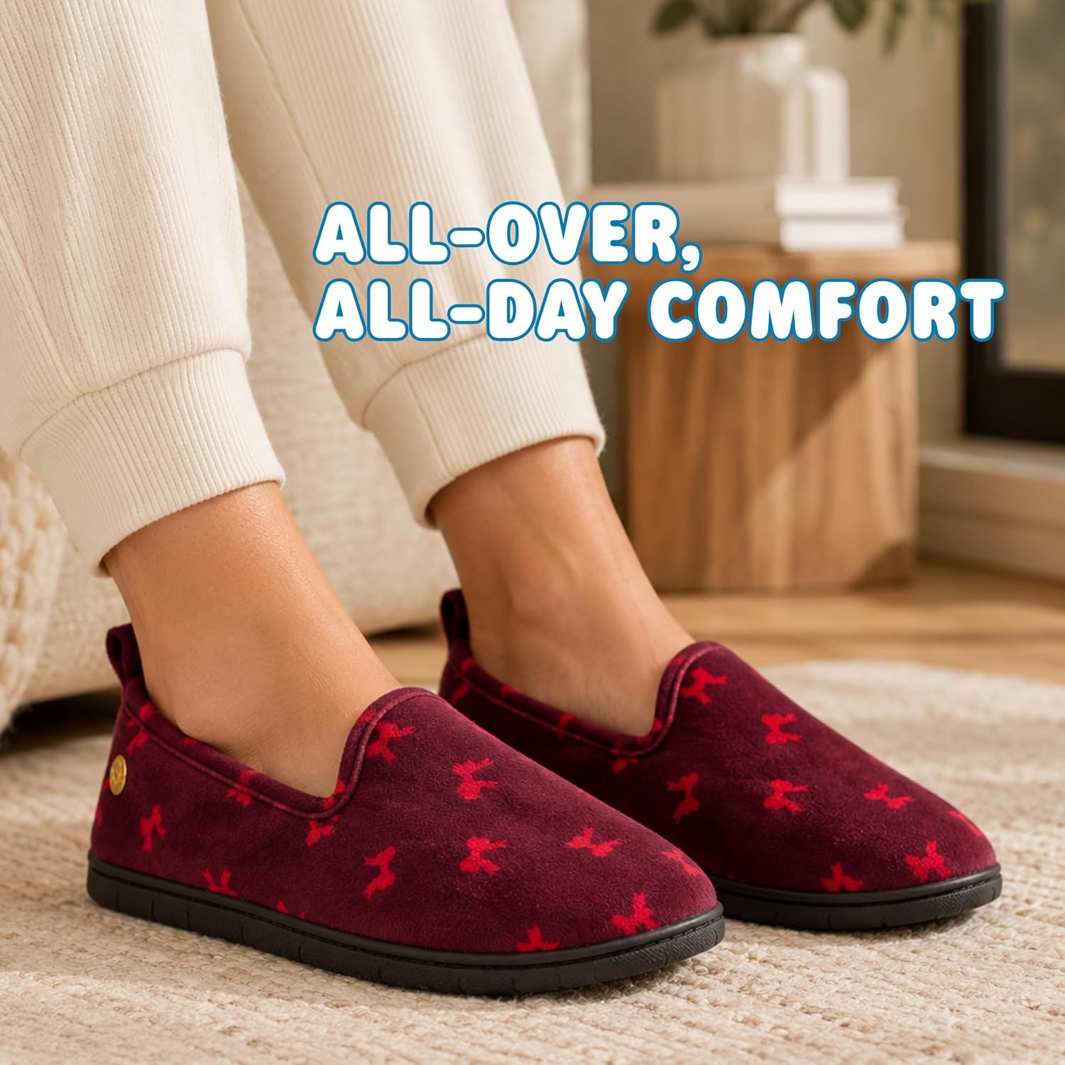 image:imageDearfoams Womens Rachel Velour Closed BackCordovan