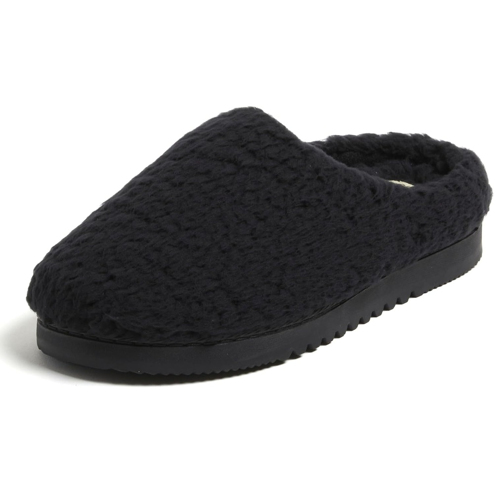 image:imageDearfoams Womens House Slippers Memory Foam Fuzzy Fiona Clog House ShoesBlack