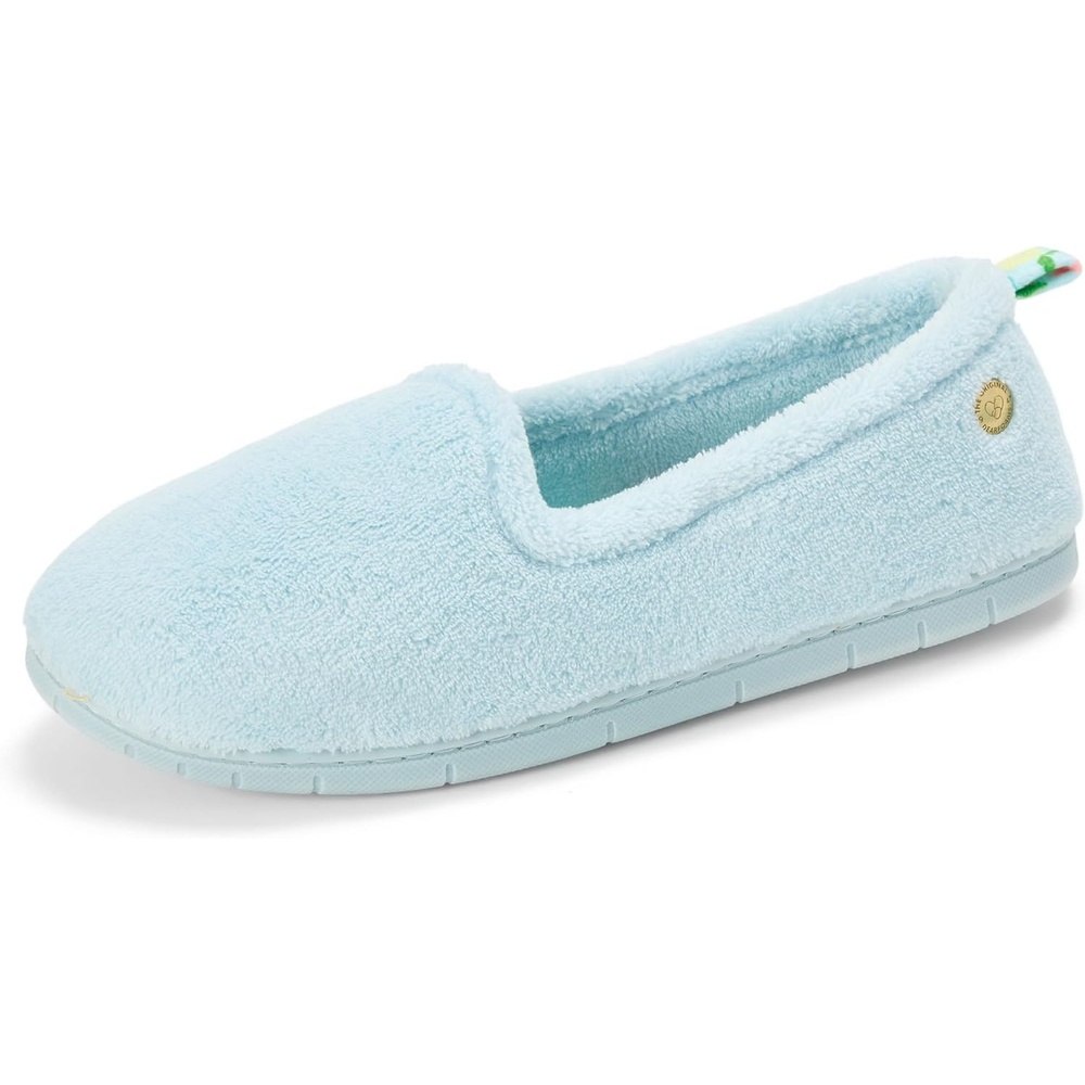 image:imageDearfoams Womens Rachel Velour Closed BackBlue