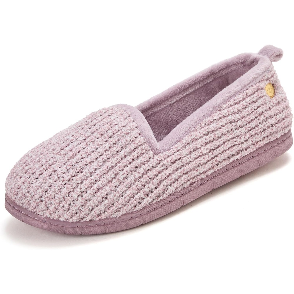 image:imageDearfoams Womens Rachel Velour Closed BackFrosted Plum