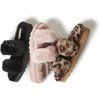 Dearfoams Women’s Fireside Benalla All Over Shearling Double Band Easy on/Off Slide(Black)