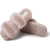 Dearfoams Women’s Fireside Benalla All Over Shearling Double Band Easy on/Off Slide(Dusty Pink)