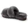 Dearfoams Women’s Fireside Benalla All Over Shearling Double Band Easy on/Off Slide(Grey)