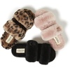 Dearfoams Women’s Fireside Benalla All Over Shearling Double Band Easy on/Off Slide(Leopard)