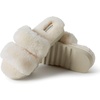 Dearfoams Women’s Fireside Benalla All Over Shearling Double Band Easy on/Off Slide(Natural)