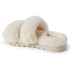 Dearfoams Women’s Fireside Benalla All Over Shearling Double Band Easy on/Off Slide(Natural)