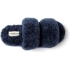 Dearfoams Women’s Fireside Benalla All Over Shearling Double Band Easy on/Off Slide(Navy)