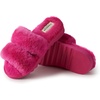 Dearfoams Women’s Fireside Benalla All Over Shearling Double Band Easy on/Off Slide(Paradise Pink)