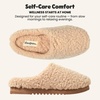 Dearfoams Women’s House Slippers Memory Foam Fuzzy Fiona Clog House Shoes(Latte)